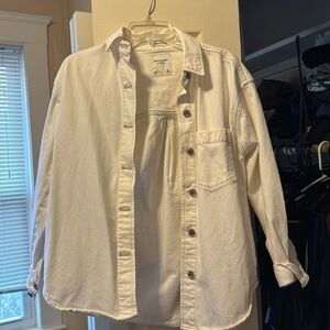 A&F, white oversized jean jacket. No tags but never worn